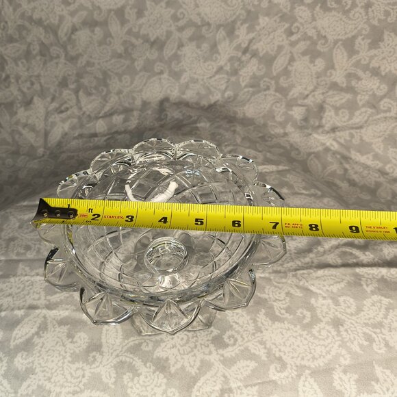 Vintage Polonia Crystal Pedestal Compote/Candy Bowl - Picture 5 of 9